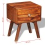 Mesita de noche con 1 cajón madera maciza de sheesham 55 cm de vidaXL, Mesitas de noche - Ref: Foro24-242461, Precio: 128,31 ...