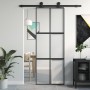 Tempered glass and black aluminum sliding door 76x205 cm by , Doors for the home - Ref: Foro24-155210, Price: 158,69 €, Disco...