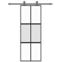 Tempered glass and black aluminum sliding door 76x205 cm by , Doors for the home - Ref: Foro24-155210, Price: 158,69 €, Disco...