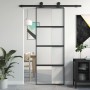 Tempered glass and black aluminum sliding door 76x205 cm by , Doors for the home - Ref: Foro24-155219, Price: 164,50 €, Disco...