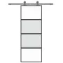 Tempered glass and black aluminum sliding door 76x205 cm by , Doors for the home - Ref: Foro24-155219, Price: 156,92 €, Disco...