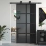 Tempered glass and black aluminum sliding door 102.5x205 cm by , Doors for the home - Ref: Foro24-155227, Price: 217,34 €, Di...