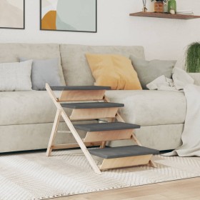 Dog ladder solid gray fir wood 105x47 cm by , Pet Steps and Ramps - Ref: Foro24-172420, Price: 74,99 €, Discount: %