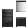 Juego de muebles de baño BERG 3 pzas madera maciza pino negro de , Muebles de baño - Ref: Foro24-3206499, Precio: 326,65 €, D...