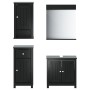 Juego de muebles de baño BERG 4 pzas madera maciza pino negro de , Muebles de baño - Ref: Foro24-3206503, Precio: 308,50 €, D...