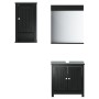 Juego de muebles de baño BERG 3 pzas madera maciza pino negro de , Muebles de baño - Ref: Foro24-3206501, Precio: 226,99 €, D...