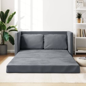 Floor sofa bed 2 in 1 dark gray velvet 122x204x55 cm by , Sofas - Ref: Foro24-353958, Price: 232,59 €, Discount: %