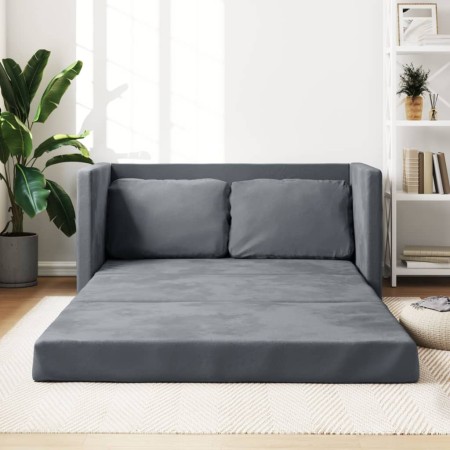 Sofá cama de suelo 2 en 1 terciopelo gris oscuro 122x204x55 cm de , Sofás - Ref: Foro24-353958, Precio: 217,59 €, Descuento: %