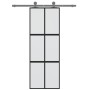 Puerta corredera vidrio templado y aluminio negra 76x205 cm de , Puertas para el hogar - Ref: Foro24-155207, Precio: 204,21 €...