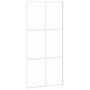 White tempered glass and aluminum sliding door 102.5x205 cm by , Doors for the home - Ref: Foro24-155218, Price: 158,44 €, Di...