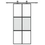 Puerta corredera vidrio templado y aluminio negra 90x205 cm de , Puertas para el hogar - Ref: Foro24-155211, Precio: 139,08 €...