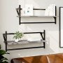 Wall shelves with bars 2 pcs Sonoma gray 65x25x30 cm by , Shelves and shelves - Ref: Foro24-836246, Price: 25,91 €, Discount: %