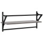 Wall shelves with bars 2 pcs Sonoma gray 65x25x30 cm by , Shelves and shelves - Ref: Foro24-836246, Price: 25,91 €, Discount: %