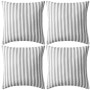 Striped outdoor cushions 45x45 cm gray 4 units by vidaXL, Cushions - Ref: Foro24-132310, Price: 53,99 €, Discount: %