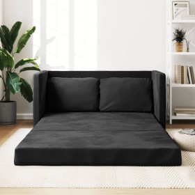 Floor sofa bed 2 in 1 black velvet 122x204x55 cm by , Sofas - Ref: Foro24-353959, Price: 245,74 €, Discount: %