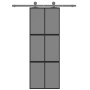 Puerta corredera vidrio templado y aluminio negra 76x205 cm de , Puertas para el hogar - Ref: Foro24-155213, Precio: 186,99 €...