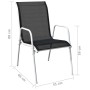 Garden bistro table and chairs 3 pieces black steel by vidaXL, Garden sets - Ref: Foro24-43314, Price: 86,36 €, Discount: %