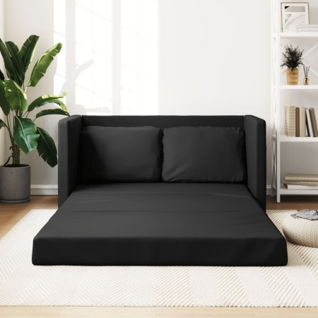 Sofá cama de suelo 2 en 1 cuero sintético negro 112x174x55 cm de , Sofás - Ref: Foro24-353973, Precio: 192,39 €, Descuento: %