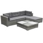 Set de muebles de jardín 5 pzas y cojines ratán sintético gris de vidaXL, Conjuntos de jardín - Ref: Foro24-42741, Precio: 48...