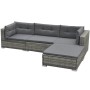 Set de muebles de jardín 5 pzas y cojines ratán sintético gris de vidaXL, Conjuntos de jardín - Ref: Foro24-42741, Precio: 48...