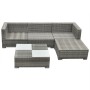 Set de muebles de jardín 5 pzas y cojines ratán sintético gris de vidaXL, Conjuntos de jardín - Ref: Foro24-42741, Precio: 48...