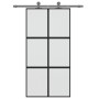 Tempered glass and black aluminum sliding door 102.5x205 cm by , Doors for the home - Ref: Foro24-155209, Price: 249,65 €, Di...