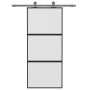 Puerta corredera vidrio templado y aluminio negra 90x205 cm de , Puertas para el hogar - Ref: Foro24-155199, Precio: 202,66 €...