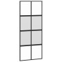 Puerta corredera vidrio templado y aluminio negra 90x205 cm de , Puertas para el hogar - Ref: Foro24-155223, Precio: 140,34 €...