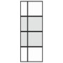 Tempered glass and black aluminum sliding door 76x205 cm by , Doors for the home - Ref: Foro24-155228, Price: 149,99 €, Disco...