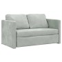 Bodenschlafsofa 2 in 1 hellgrauer Samt 122x204x55 cm von , Sofas - Ref: Foro24-353957, Preis: 231,80 €, Rabatt: %