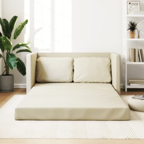 Floor sofa bed 2 in 1 cream synthetic leather 112x174x55 cm by , Sofas - Ref: Foro24-353974, Price: 203,34 €, Discount: %