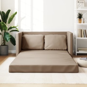 Floor sofa bed 2 in 1 cappuccino synthetic leather 112x174x55 cm by , Sofas - Ref: Foro24-353976, Price: 186,41 €, Discount: %