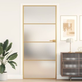 Golden interior door tempered glass and aluminum 93x201.5cm by , Doors for the home - Ref: Foro24-155138, Price: 205,99 €, Di...