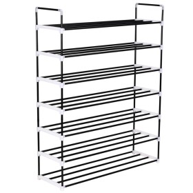 Shoe rack with 7 metal and black plastic shelves by vidaXL, Shoe racks and shoe organizers - Ref: Foro24-245627, Price: 33,77...