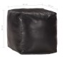 Black pouf 40x40x40 cm made of genuine goat leather by , Ottomans - Ref: Foro24-248128, Price: 144,00 €, Discount: %