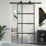 Sliding door made of black tempered glass and aluminum, 90x205 cm. by , Doors for the home - Ref: Foro24-155229, Price: 163,9...