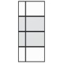 Sliding door made of black tempered glass and aluminum, 90x205 cm. by , Doors for the home - Ref: Foro24-155229, Price: 163,9...