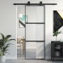 Sliding door made of tempered glass and black aluminum, 76x205 cm. by , Doors for the home - Ref: Foro24-155201, Price: 153,6...