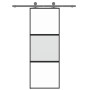 Sliding door made of tempered glass and black aluminum, 76x205 cm. by , Doors for the home - Ref: Foro24-155201, Price: 153,6...