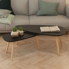 Set of coffee tables 2 units solid black pine wood by vidaXL, Coffee table - Ref: Foro24-244732, Price: 89,00 €, Discount: %