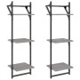 Wall shelves 3 levels bars 2 units gray Sonoma 30x25x100 cm by , Shelves and shelves - Ref: Foro24-836261, Price: 27,36 €, Di...