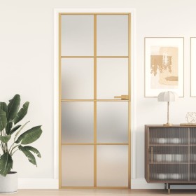 Goldene Innentür aus gehärtetem Glas und Aluminium 83x201,5cm von , Türen für zu Hause - Ref: Foro24-155145, Preis: 197,99 €,...