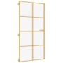 Interior door, golden, tempered glass, aluminum, 102.5x201.5 cm by , Doors for the home - Ref: Foro24-155147, Price: 203,05 €...