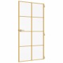 Interior door, golden, tempered glass, aluminum, 102.5x201.5 cm by , Doors for the home - Ref: Foro24-155147, Price: 203,05 €...