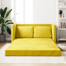 Sofá cama suelo 2 en 1 terciopelo amarillo oscuro 122x204x55 cm de , Sofás - Ref: Foro24-353963, Precio: 231,30 €, Descuento: %