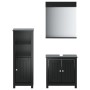 Juego de muebles de baño BERG 3 pzas madera maciza pino negro de , Muebles de baño - Ref: Foro24-3206497, Precio: 272,30 €, D...