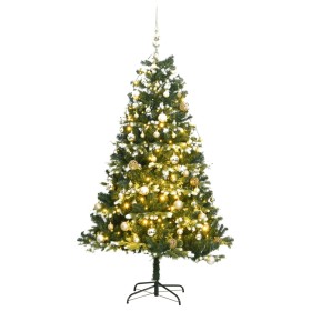 Artificial Christmas tree with hinges 300 LED and balls 180 cm by , Christmas trees - Ref: Foro24-3210401, Price: 134,83 €, D...