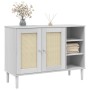 SENJA sideboard rattan look white pine wood 112x40x80 cm by , Sideboards - Ref: Foro24-358029, Price: 118,99 €, Discount: %