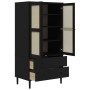 SENJA wardrobe with black pine wood rattan look 90x55x175 cm by , Wardrobes - Ref: Foro24-358036, Price: 319,77 €, Discount: %