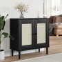 SENJA sideboard rattan look black pine wood 80x35x80 cm by , Sideboards - Ref: Foro24-358033, Price: 123,03 €, Discount: %